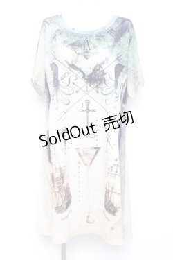 画像1: Ozz Croce / いかさんコラボフロントクロスTシャツ  ベージュ Y-26-02-17-054-OO-TO-SZ-ZY