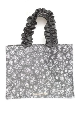 画像1: Maison de FLEUR / フラワージャカードスクエアトートバッグ F ブラック Y-26-02-17-008-LO-BG-SZ-ZY