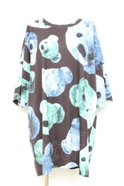 画像1: TRAVAS TOKYO / ベア総柄Tシャツ  黒 Y-26-02-17-064-PU-TO-SZ-ZY