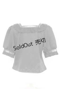 画像2: DearMyLove / 蝶々チャームチョーカーレースアップハトメブレードブラウス L 黒 Y-26-02-17-067-EL-BL-SZ-ZY