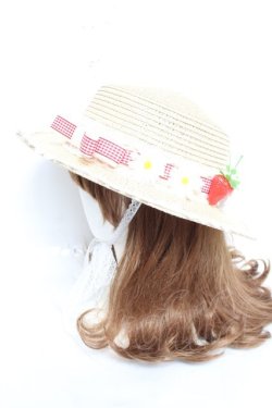 画像2: LOLITAその他 / いちごとマーガレットの麦わら帽子  ベージュ Y-26-02-17-009-LO-AC-SZ-ZY