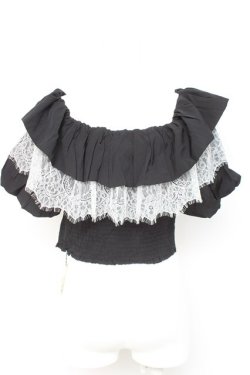 画像2: MARBLE / オフショルブラウス M-L 黒 Y-26-02-17-074-GO-BL-SZ-ZY
