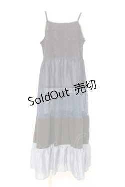 画像1: axes femme NOSTALGIE / 配色ティアードキャミワンピース F ブルー Y-26-02-17-075-AX-OP-SZ-ZY