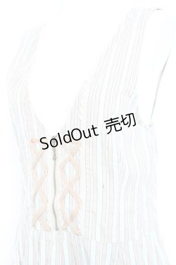 画像3: axes femme / レジメ柄ジャンスカ M ベージュ Y-26-02-17-077-AX-OP-SZ-ZY