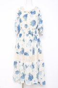 axes femme / 紫陽花柄ロングワンピース F 生成り Y-26-02-17-079-AX-OP-SZ-ZY