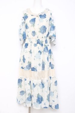 画像1: axes femme / 紫陽花柄ロングワンピース F 生成り Y-26-02-17-079-AX-OP-SZ-ZY