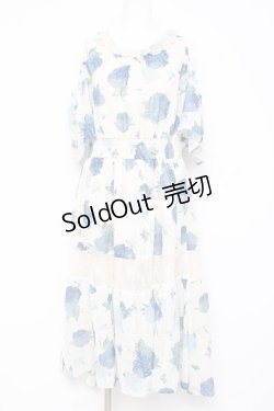 画像1: axes femme / 紫陽花柄ロングワンピース F 生成り Y-26-02-17-079-AX-OP-SZ-ZS