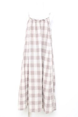 画像1: axes femme / ブロックチェック柄キャミワンピース F ベージュ Y-26-02-17-080-AX-OP-SZ-ZY