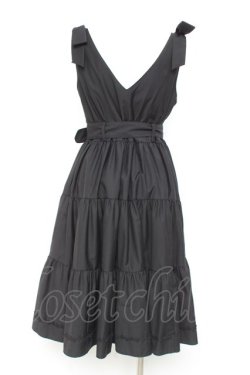 画像2: axes femme POETIQUE / 刺繍肩リボンジャンドレ M 黒. Y-26-02-17-083-AX-OP-SZ-ZY