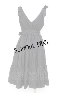 画像2: axes femme POETIQUE / 刺繍肩リボンジャンドレ M 黒. Y-26-02-17-083-AX-OP-SZ-ZY