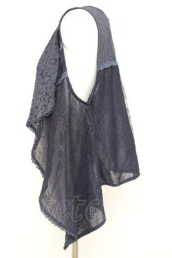 画像2: axes femme / レースベストＸチュールジレ F 紺 Y-26-02-17-084-AX-TO-SZ-ZY