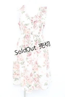 画像1: axes femme / 大花柄スリット入りワンピース M 生成り Y-26-02-17-094-AX-OP-SZ-ZY