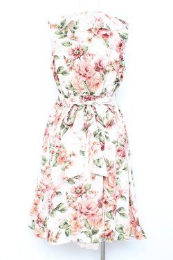 画像2: axes femme / 大花柄スリット入りワンピース M 生成り Y-26-02-17-094-AX-OP-SZ-ZY