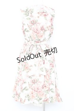 画像2: axes femme / 大花柄スリット入りワンピース M 生成り Y-26-02-17-094-AX-OP-SZ-ZY