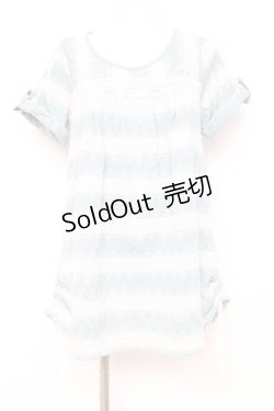 画像1: axes femme / 裏毛JQボーダーチュニック M グリーン Y-26-02-17-100-AX-OP-SZ-ZY