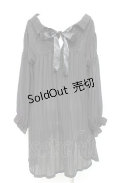 画像2: axes femme / シフォンロングシャツ  黒 Y-26-02-17-101-AX-TO-SZ-ZS