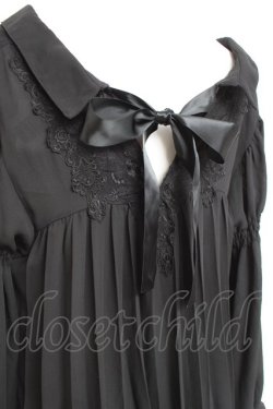 画像3: axes femme / シフォンロングシャツ  黒 Y-26-02-17-101-AX-TO-SZ-ZY