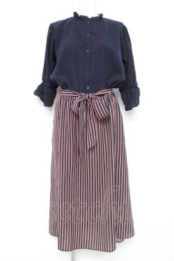 画像1: axes femme / ブラウスドッキングワンピース M 紺 Y-26-02-17-103-AX-OP-SZ-ZY