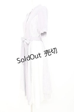 画像2: axes femme / レース切替配色シャツワンピ M ラベンダー Y-26-02-17-105-AX-OP-SZ-ZS