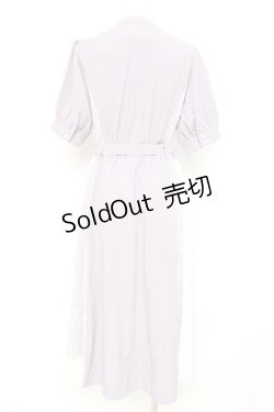 画像3: axes femme / レース切替配色シャツワンピ M ラベンダー Y-26-02-17-105-AX-OP-SZ-ZS