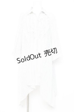 画像1: axes femme / ストライプシアーシャツ  白 Y-26-02-17-106-AX-BL-SZ-ZI