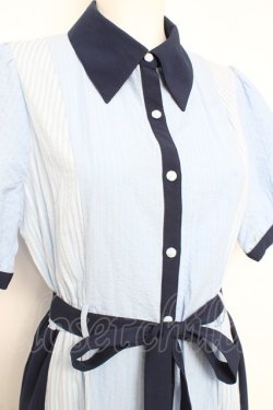 画像3: axes femme / ストライプ配色シャツワンピース F ブルー Y-26-02-17-109-AX-OP-SZ-ZY