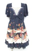 axes femme / レース×バラPTチュニック M 紺 Y-26-02-17-110-AX-OP-SZ-ZY