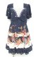 画像1: axes femme / レース×バラPTチュニック M 紺 Y-26-02-17-110-AX-OP-SZ-ZY (1)