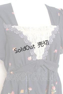 画像3: axes femme / レース×バラPTチュニック M 紺 Y-26-02-17-110-AX-OP-SZ-ZY