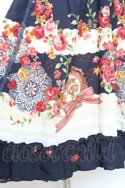 画像4: axes femme / レース×バラPTチュニック M 紺 Y-26-02-17-110-AX-OP-SZ-ZY