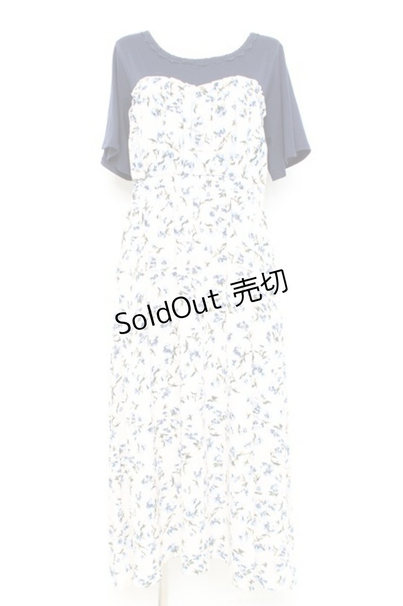 画像1: axes femme / ビスチェ風ドッキングワンピース M 紺 Y-26-02-17-112-AX-OP-SZ-ZS (1)