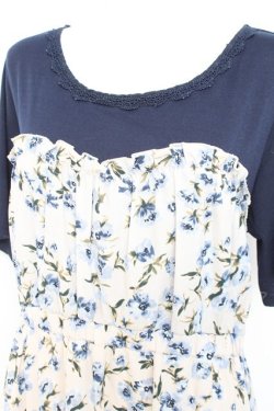 画像4: axes femme / ビスチェ風ドッキングワンピース M 紺 Y-26-02-17-112-AX-OP-SZ-ZY