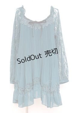 画像1: axes femme / 消しプリーツブラウスプルオーバー M Dグリーン Y-26-02-17-113-AX-TO-SZ-ZY