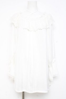 画像1: axes femme / フリルブラウス F 白 Y-26-02-17-115-AX-BL-SZ-ZY