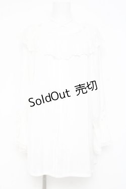 画像1: axes femme / フリルブラウス F 白 Y-26-02-17-115-AX-BL-SZ-ZI