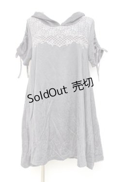 画像1: axes femme / 刺繍使いフード付チュニック M チャコール Y-26-02-17-117-AX-OP-SZ-ZY