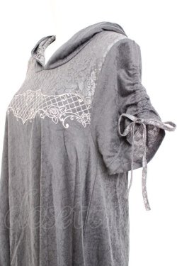 画像2: axes femme / 刺繍使いフード付チュニック M チャコール Y-26-02-17-117-AX-OP-SZ-ZY