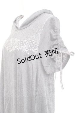 画像2: axes femme / 刺繍使いフード付チュニック M チャコール Y-26-02-17-117-AX-OP-SZ-ZY