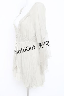 画像2: axes femme / 袖レーシーフェミニンブラウス M カーキ Y-26-02-17-118-AX-BL-SZ-ZY