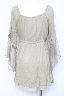 画像3: axes femme / 袖レーシーフェミニンブラウス M カーキ Y-26-02-17-118-AX-BL-SZ-ZY