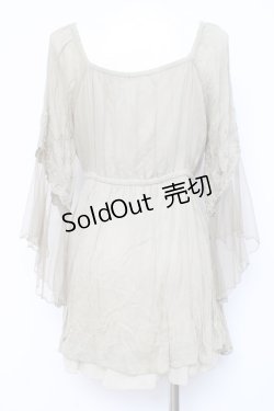 画像3: axes femme / 袖レーシーフェミニンブラウス M カーキ Y-26-02-17-118-AX-BL-SZ-ZY