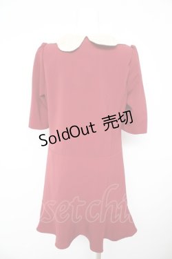 画像2: axes femme prcmium / レース襟ミニ丈ワンピース S ワイン Y-26-02-17-124-LO-OP-SZ-ZY