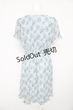 画像2: axes femme / シルエット柄ワンピース  サックス Y-26-02-17-125-AX-OP-SZ-ZY