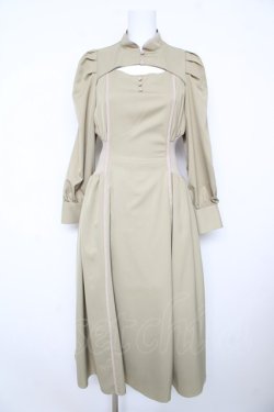 画像1: axes femme POETIQUE / デコルテ開きラインワンピース M グリーン Y-26-02-17-130-AX-OP-SZ-ZY