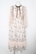 axes femme / フラワープリントレースワンピース M 淡ピンク Y-26-02-17-131-AX-OP-SZ-ZY