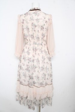 画像2: axes femme / フラワープリントレースワンピース M 淡ピンク Y-26-02-17-131-AX-OP-SZ-ZY