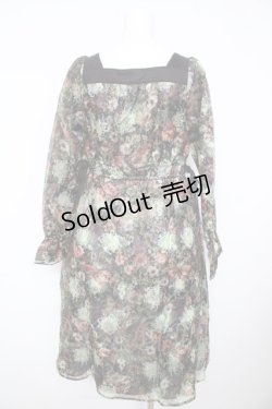 画像2: axes femme NOSTALGIE / オーガンジープリントワンピ Ｍ 黒 Y-26-02-17-132-AX-OP-SZ-ZY