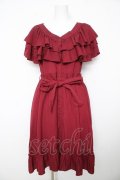 axes femme / ２wayフリルワンピース F ワイン Y-26-02-17-133-AX-OP-SZ-ZY