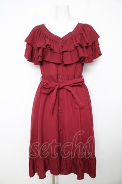 画像1: axes femme / ２wayフリルワンピース F ワイン Y-26-02-17-133-AX-OP-SZ-ZY