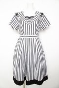 axes femme POETIQUE / ストライプセーラーワンピース M 黒 Y-26-02-17-134-AX-OP-SZ-ZY